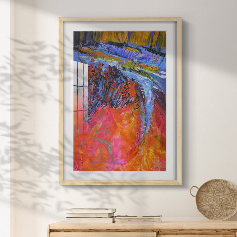 Vibrant Flow I -Framed Print, Natural, 25.5" H x 17.5" W