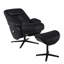 Fauteuil inclinable pivotant noir avec repose-pieds