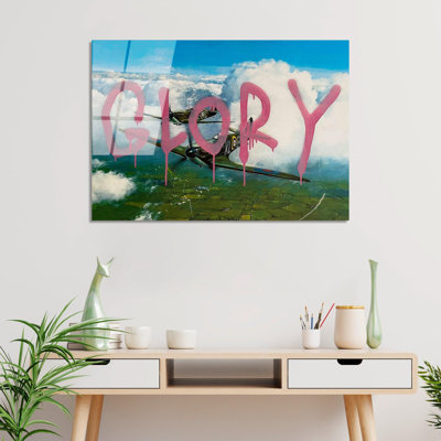 Superbe peinture en verre trempé Banksy de 17,7 po x 25,6 po | 100% verre trempé, épaisseur: 0,16 pouce | Parfait pour la décoration intérieure moderne, œuvre d'art unique, idéal pour les salons et les bureaux