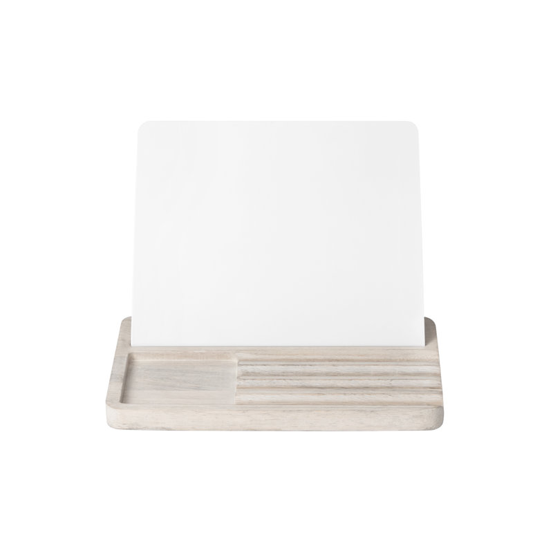 Organisateur de bureau 2 en 1 en bois massif avec tableau blanc magnétique, fente pour notes et rangement caché - Accessoire de bureau moderne