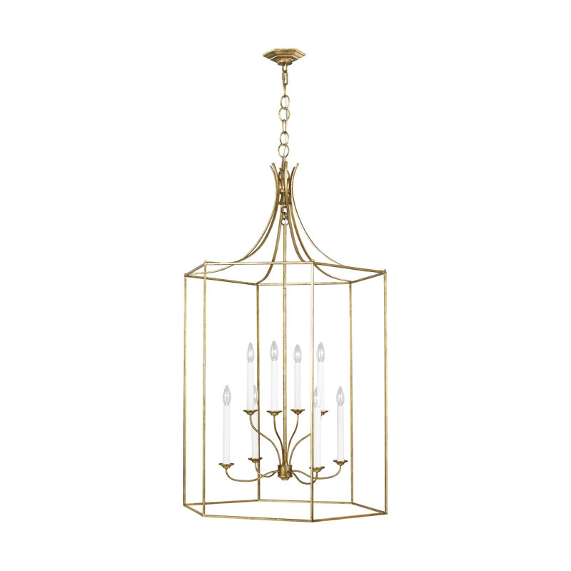 Bantry House 8 - Light Chandelier, Antique Gild