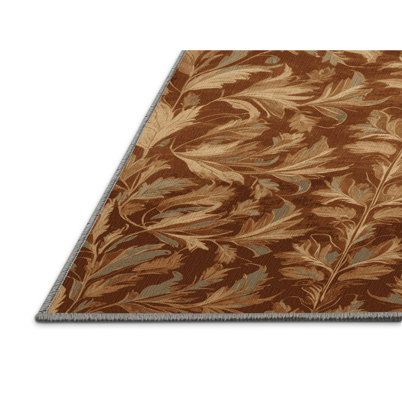 Tapis brun lavable à la machine, Carré 7 pi