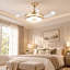 Ventilateur de plafond de 42 po à pales rétractables avec lumière DEL et haut-parleur Bluetooth, ventilateur de plafond moderne à 3 vitesses à intensité variable avec télécommande pour le salon, la chambre à coucher, la salle à manger