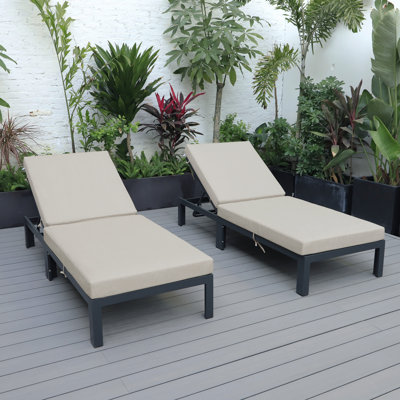 Outdoor Metal Single chaise with Cushions