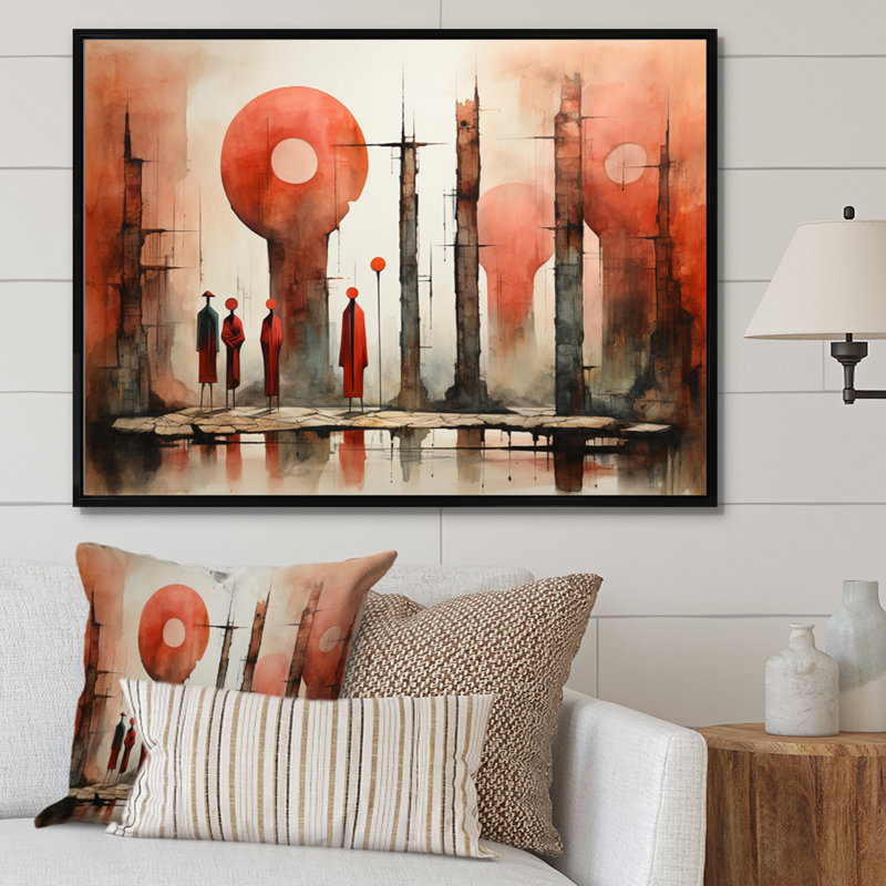 Coral Black Mexico Art The Offrant III, reproduction d'art sur toile, H 12 po x l 20 po, Cadre flottant noir