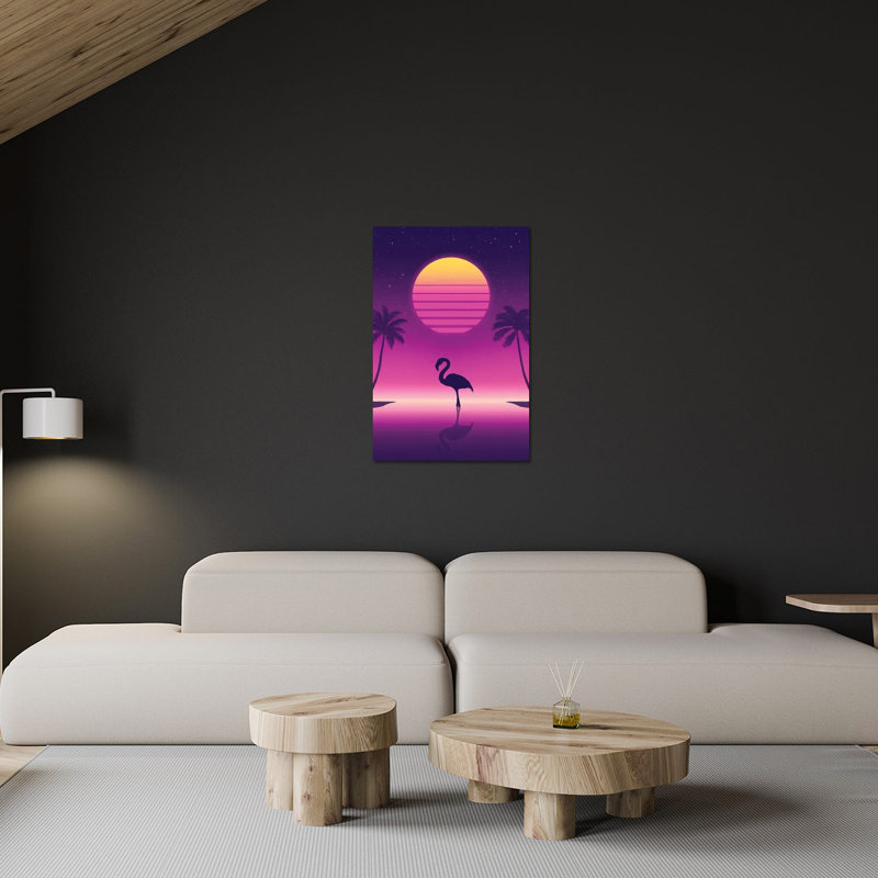 «Sunset Flamingo» par Denis Orio Ibañez - impression non encadrée, H 24 po x l 16 po x P 0,25 po