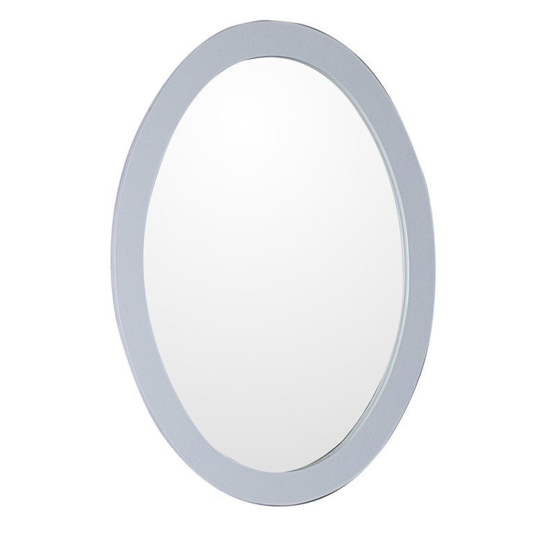 Leiden Oval Wall Mirror, White
