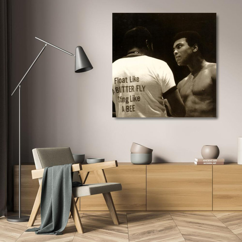 Muhammad Ali flotte comme un papillon, H 20 po x l 20 po