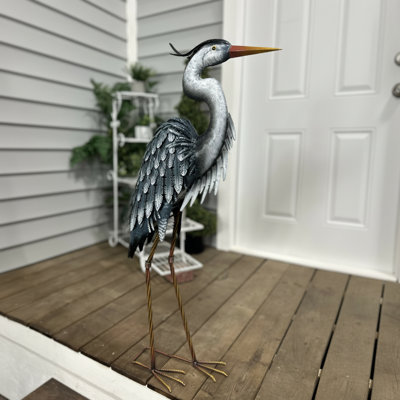 Statue de jardin en métal Heron Blue