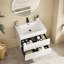 Ensemble de meuble-lavabo mural 29,5 "avec lavabo et deux tiroirs (robinet non inclus), entièrement assemblé-247960321-247960326