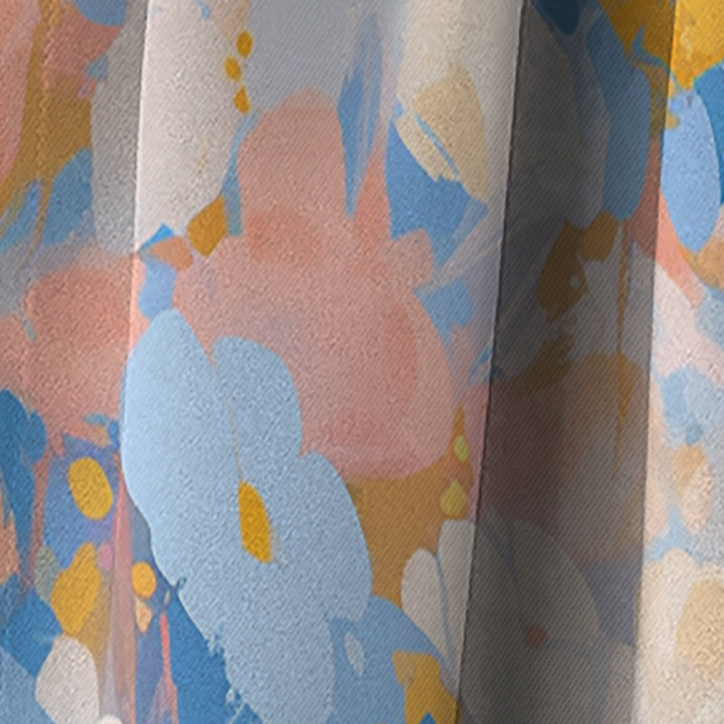 Rideau occultant moderne à motif floral cerisier rose moderne II, L 52 po x L 84 po
