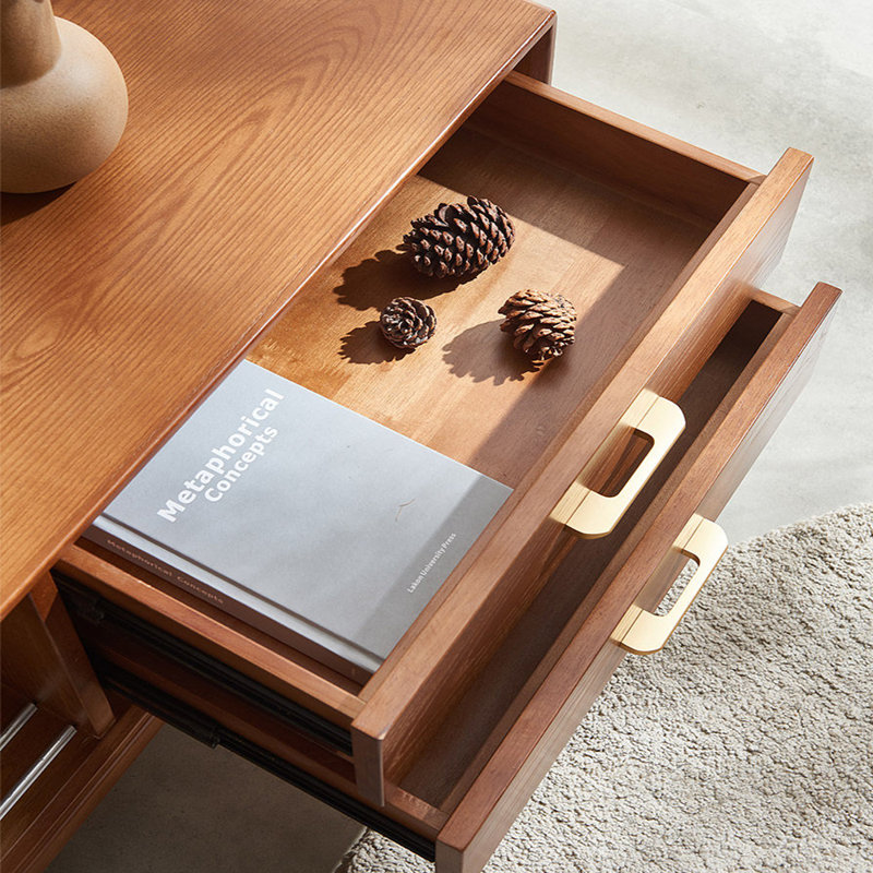 Meuble télé moderne et minimaliste avec rangement en rotin