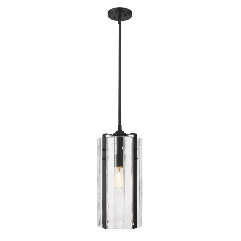 1 - Light Single Pendant, Matte Black