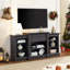 Console multimédia avec grande armoire de rangement, meuble télé multimédia moderne