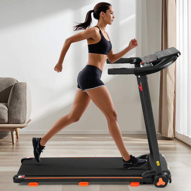 Treadmills For Home, 2.5hp Quiet Folding Treadmill With Heart Rate Sensor