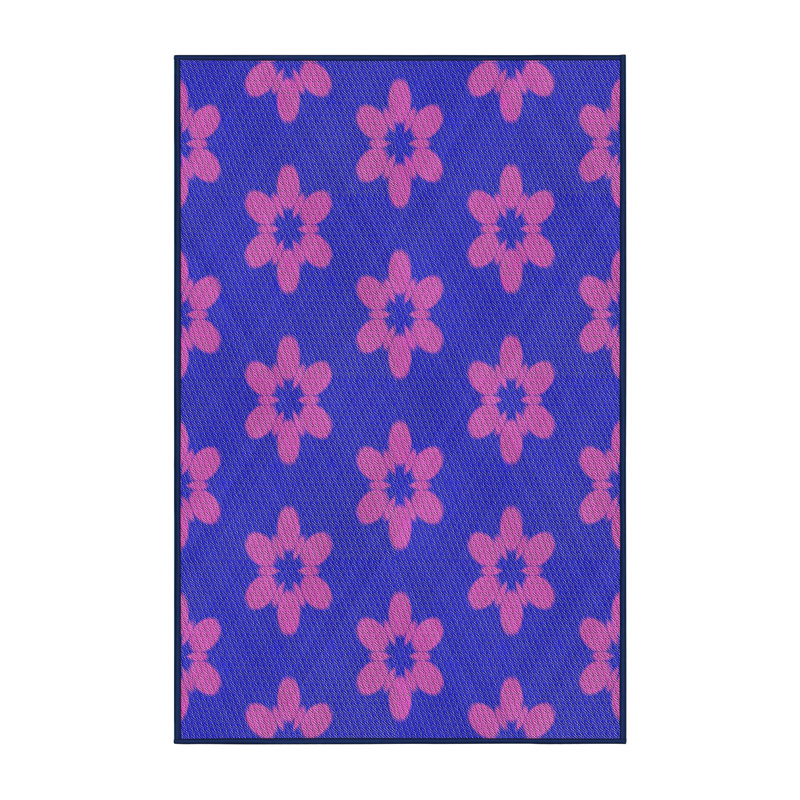 Tapis rose à motif floral Yanis, Rectangle 5 pi x 7 pi