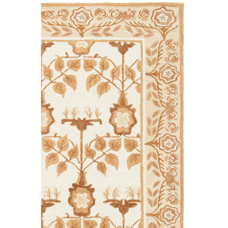 Earthly Treasures Hand Tufted Wool;Cotton;Viscose Floral Indoor Rug, Runner 2'3" x 8'