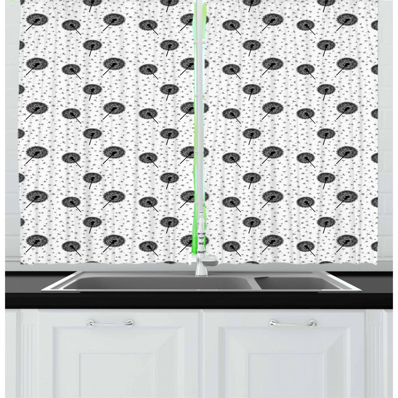 Floral Tailored Kitchen Curtain