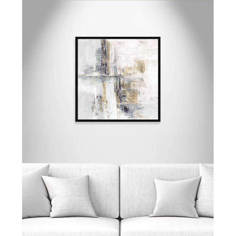«Echo of Still Waters» par Hannah Dawson, L 27,5 po x H 27,5 po, Impression encadrée, Grain de bois noir
