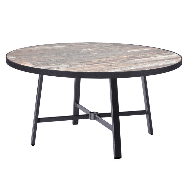 Marin Outdoor Round Dining Table, Venice Beach, Graphite, 54" W x 54" L x 29.75" H