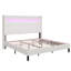 Très grand lit plateforme tapissier 50 "avec lumières DEL Cendi, blanc-1083879651-1083879649