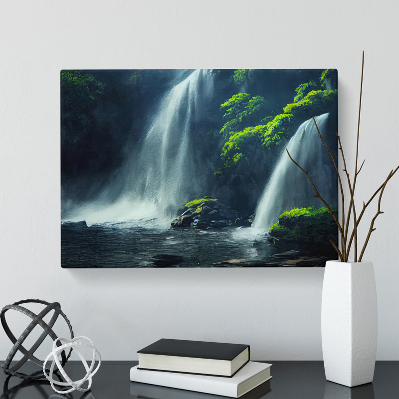 Glowing Waterfall - Wrapped Canvas, 35cm H x 50cm W x 3cm D