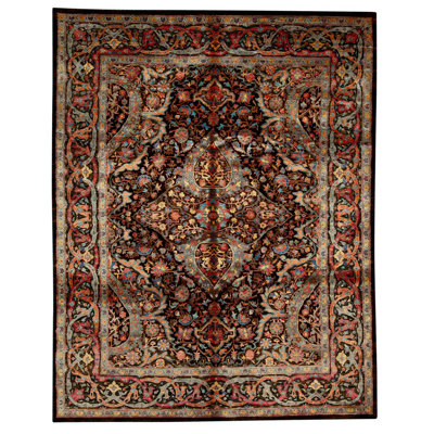 Tapis oriental noué à la main brun