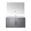 Meuble-lavabo gris foncé 36 po, surface en quartz blanc, robinet, po Miroir à DEL - Teinture - Finition de la surface de la baignoire avec dessus-131092221