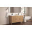 Meuble-lavabo double 60 po avec finition blanche et chêne brun avec plateau blanc