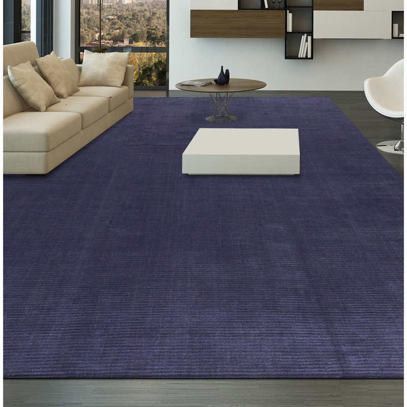 Tapis gris noué à la main de haute qualité, Rectangle 4 pi x 6 pi