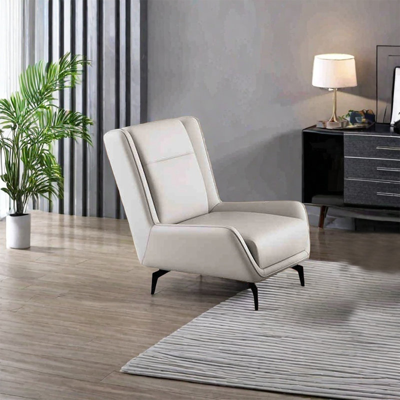 Chaise longue simple et moderne avec pieds en acier au carbone
