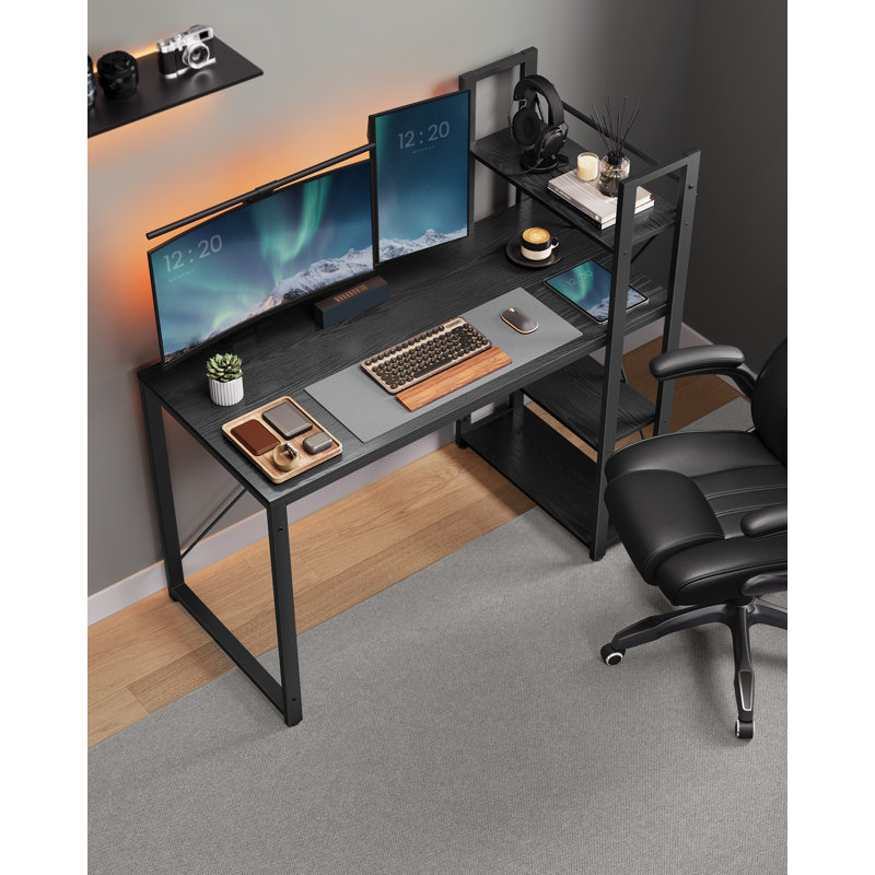 Citlali Writing Desk, Ebony Black, Black