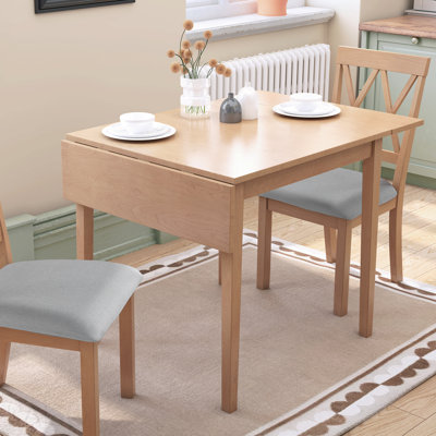 Table de salle à manger extensible de 29 à 45 po pour 4 personnes, table de cuisine pliante avec pieds en bois d'hévéa, table de salle à manger peu encombrante pour le salon, la cuisine, la salle à manger et le petit espace (table seulement)