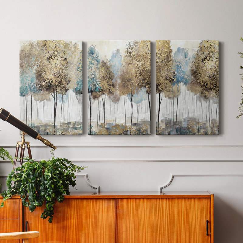 «Soft Spring», ensemble de 3 peintures sur toile tendue, H 48 po x l 96 po x P 1 po