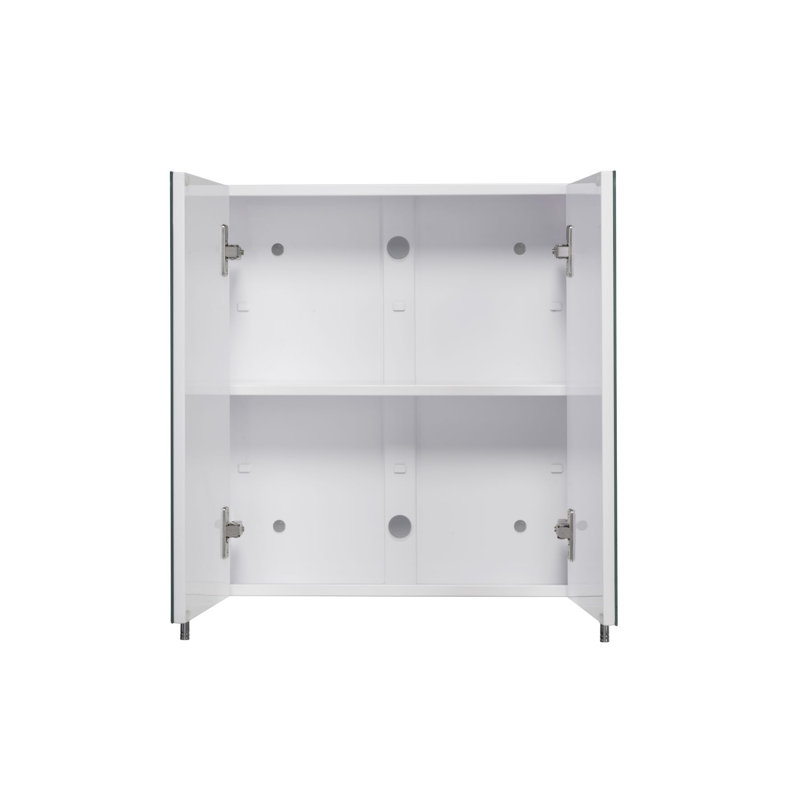 600 mm W 690 mm H Surface Mirrored Bathroom Cabinets with Mirror and 2 Adjustable Shelves