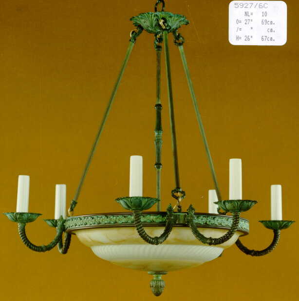 Demaria 10 - Light Candle Style Chandelier, Verdi Green