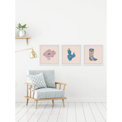 Parlier Desert Rain 3 Piece Single Picture Frame Painting
