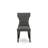 5 Piece Dining Table Set Includes a Rectangle Dining Room Table with X-Legs and 4 Dark Gotham Linen Fabric Parsons Chairs, Wire brushed Black-437244142-437244145-437244144