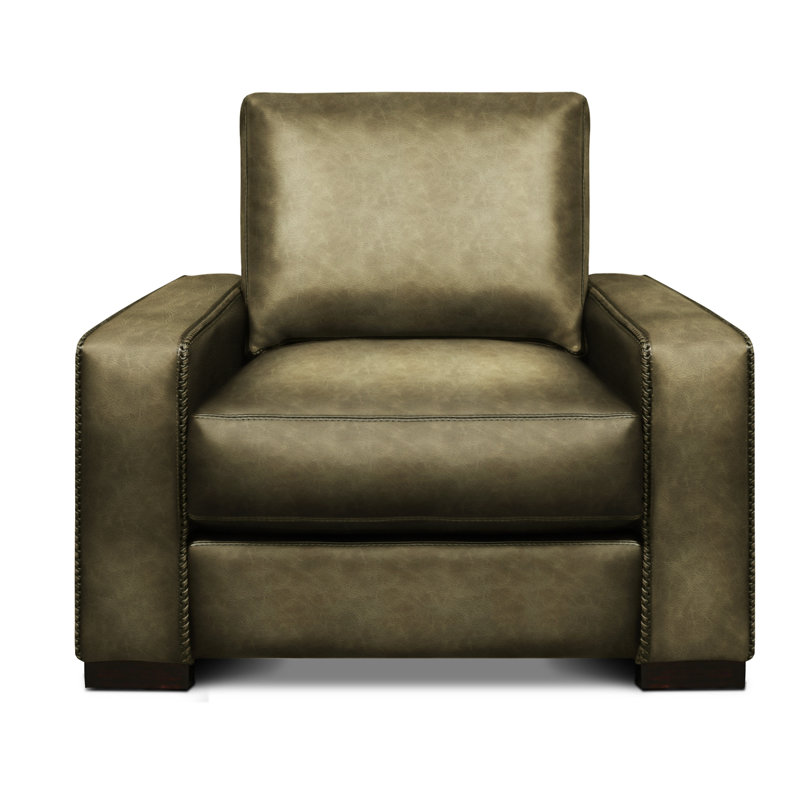 Fauteuil club en cuir véritable Urban Cowboy, Cendre miel, Acier (coyote)