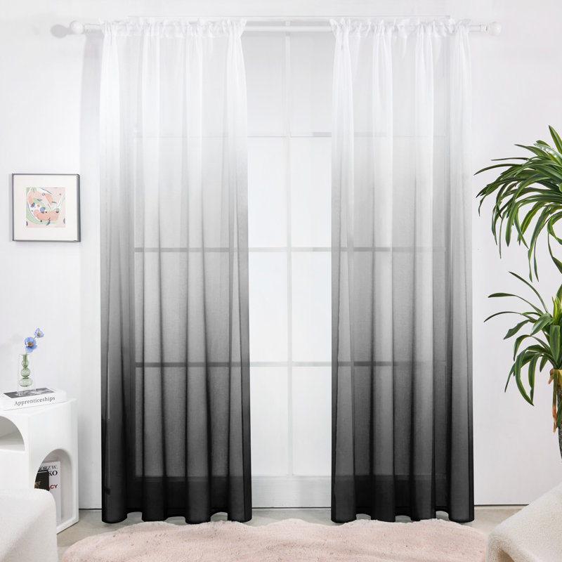 Paire de rideaux transparents Zhejno, L 52 po x L 63 po, Orange