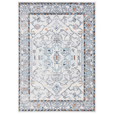 Tapis bleu / brun en jute / sisal / polypropylène tissé à la machine Oriental