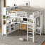 Lit mezzanine polyvalent en métal avec rangement intégré et bureau fonctionnel pour tous les âges