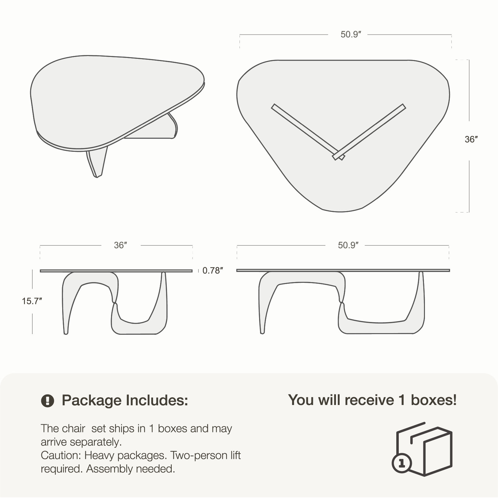 Modern Triangle Glass Coffee Table – Clear Top with Wood or Metal Base for Living Room