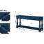 Console 63 po avec 3 tiroirs. Bleu marine, bois massif, structure en bois de 63 po facile à installer, stable et instructions d'installation