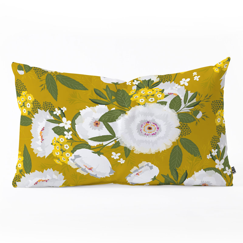 Coussin lombaire iveta abolina fleurette night, Jaune