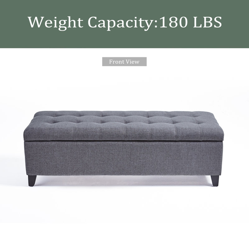Storage Ottoman, Light Gray