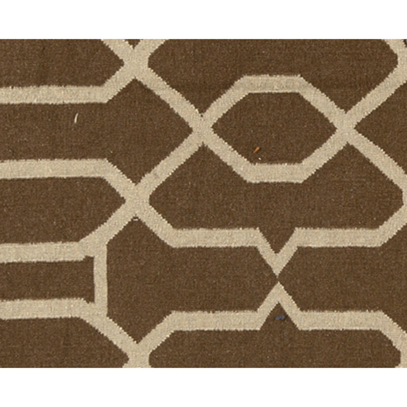 Flatweave Wool Area Rug in Espresso, Rectangle 6' x 8'10"