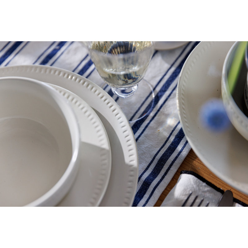 Mikasa Cranborne Stoneware Dinner Set, Cream