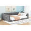 Lit de jour double moderne gris avec rangement latéral - offre une option élégante. Aucun sommier requis Instructions d'assemblage simples-1204626514