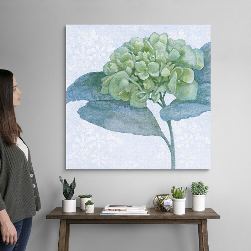 " Blue Hydrangea II " by Beth Grove Painting Print, Wrapped Canvas, 36" H x 36" W x 1.25" D